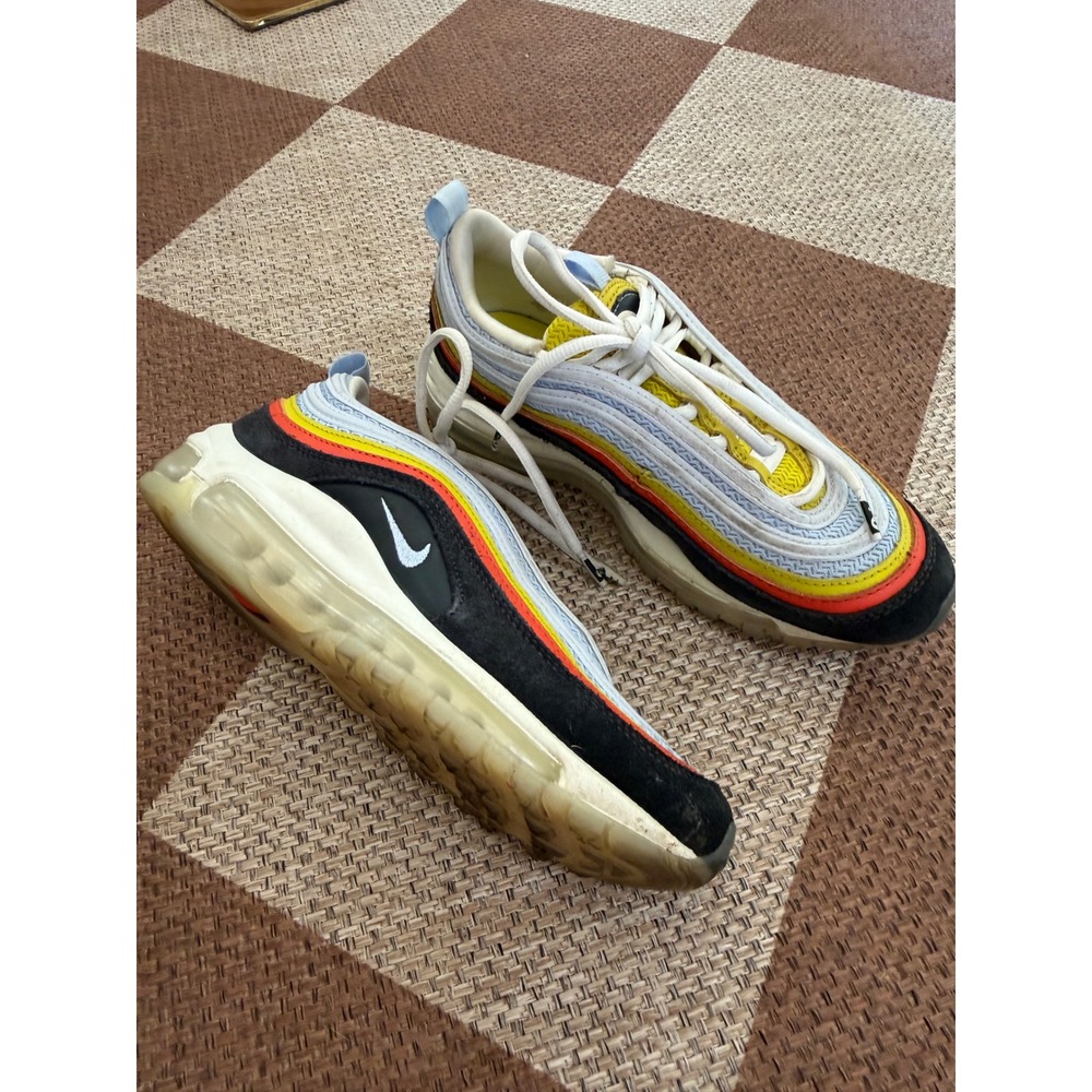 Nike Air Max 97 GS Kids Running Shoes Black Gold Crimson DV2195-001 Size 4Y
